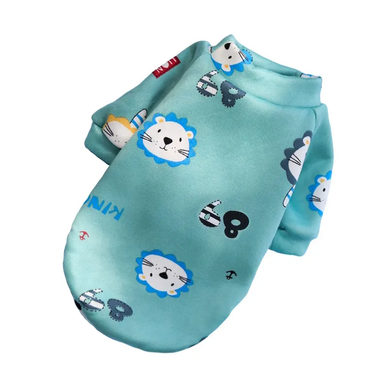 Cartoon Dog Vest Winter Warm Pet Clothes for Small Dogs Chihuahua French Bulldog Pug Sweatshirt Puppy Cats Coat Yorkie Clothing