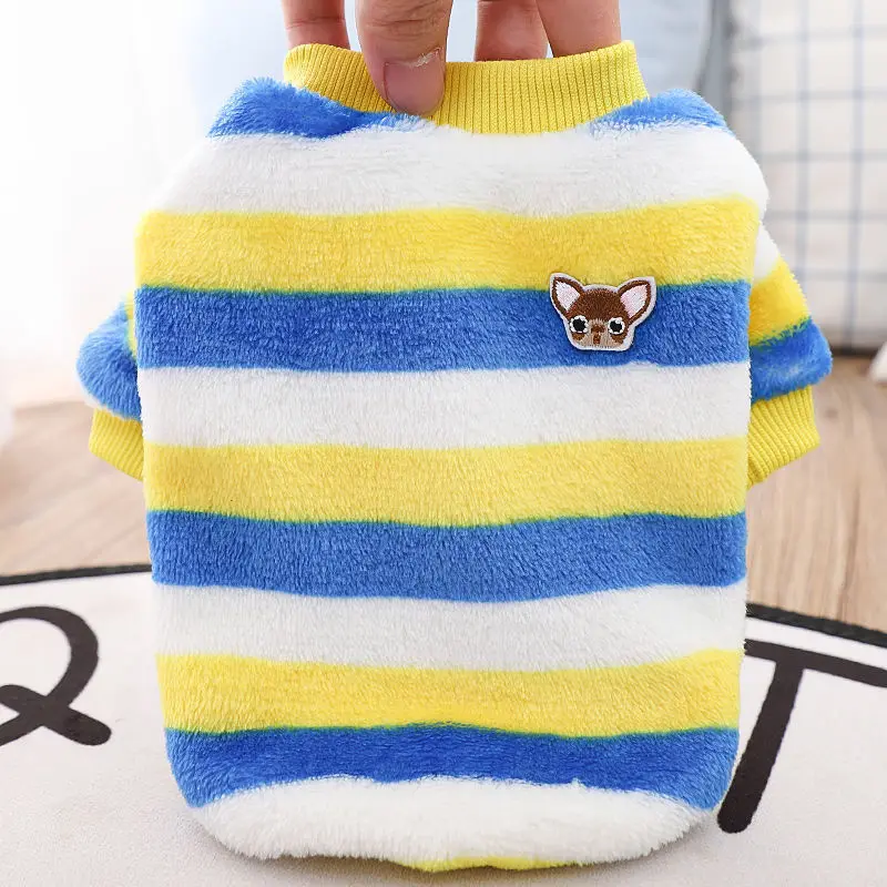 Warm Fleece Pet Clothes Cute Fruit Print Coat Small Medium Dog Cat Shirt Jacket Teddy French Bulldog Chihuahua Winter Outfit