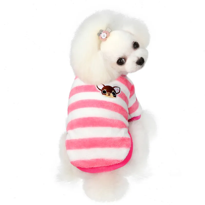 Warm Fleece Pet Clothes Cute Fruit Print Coat Small Medium Dog Cat Shirt Jacket Teddy French Bulldog Chihuahua Winter Outfit