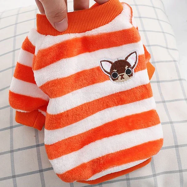 Warm Fleece Pet Clothes Cute Fruit Print Coat Small Medium Dog Cat Shirt Jacket Teddy French Bulldog Chihuahua Winter Outfit
