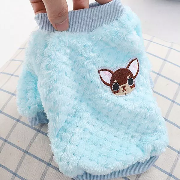 Warm Fleece Pet Clothes Cute Fruit Print Coat Small Medium Dog Cat Shirt Jacket Teddy French Bulldog Chihuahua Winter Outfit