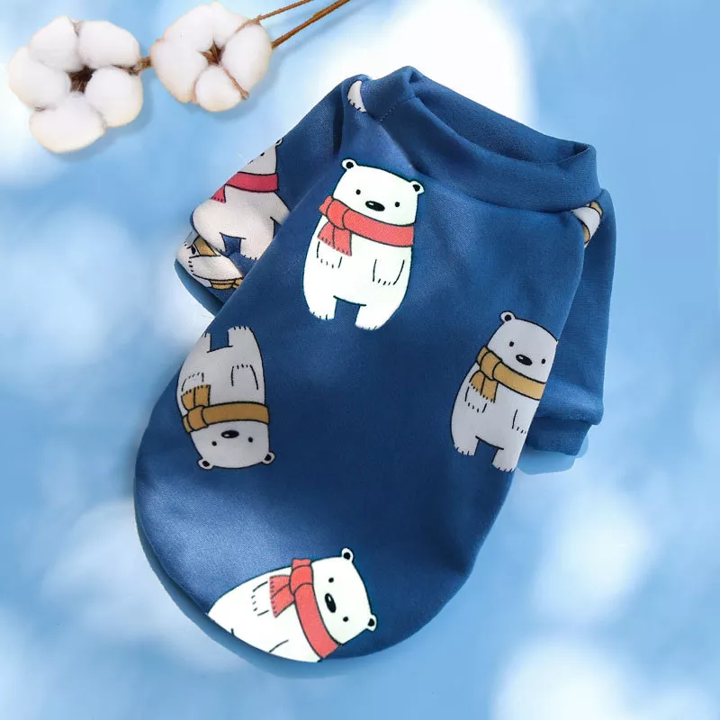 Small Dog Hoodie Coat Winter Warm Pet Clothes for Bulldog Chihuahua Shih Tzu Sweatshirt Puppy Cat Pullover Dogs