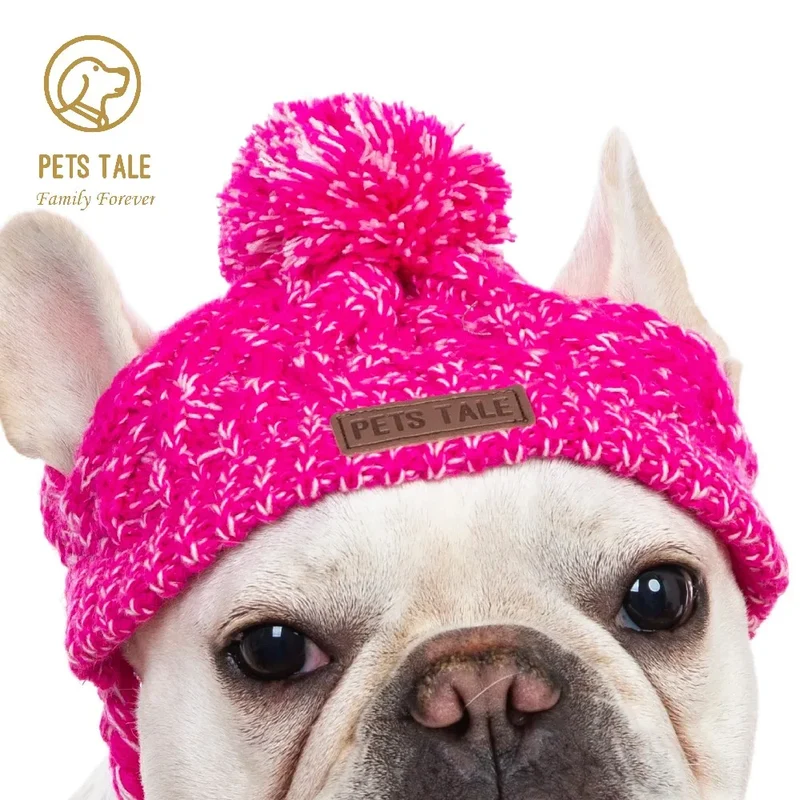 Winter Soft Dog Hats, Warm Pet Dog Knitted Hat, Windproof Knitting Dog Hat