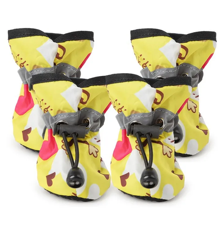 4pcs/set Waterproof Pet Dog Shoes Chihuahua Anti-slip Rain Boots Footwear For Small Cats Dogs Puppy Dog Pet Booties