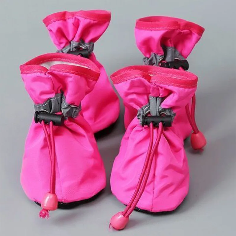 4pcs/set Waterproof Pet Dog Shoes Chihuahua Anti-slip Rain Boots Footwear For Small Cats Dogs Puppy Dog Pet Booties