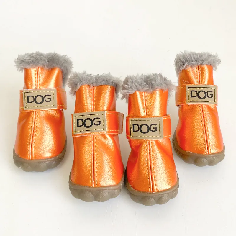 Winter Pet Dog Shoes Warm Snow Boots Waterproof Fur 4Pcs/Set Small Dogs Cotton Non Slip XS For ChiHuaHua Pug Pet Product PETASIA
