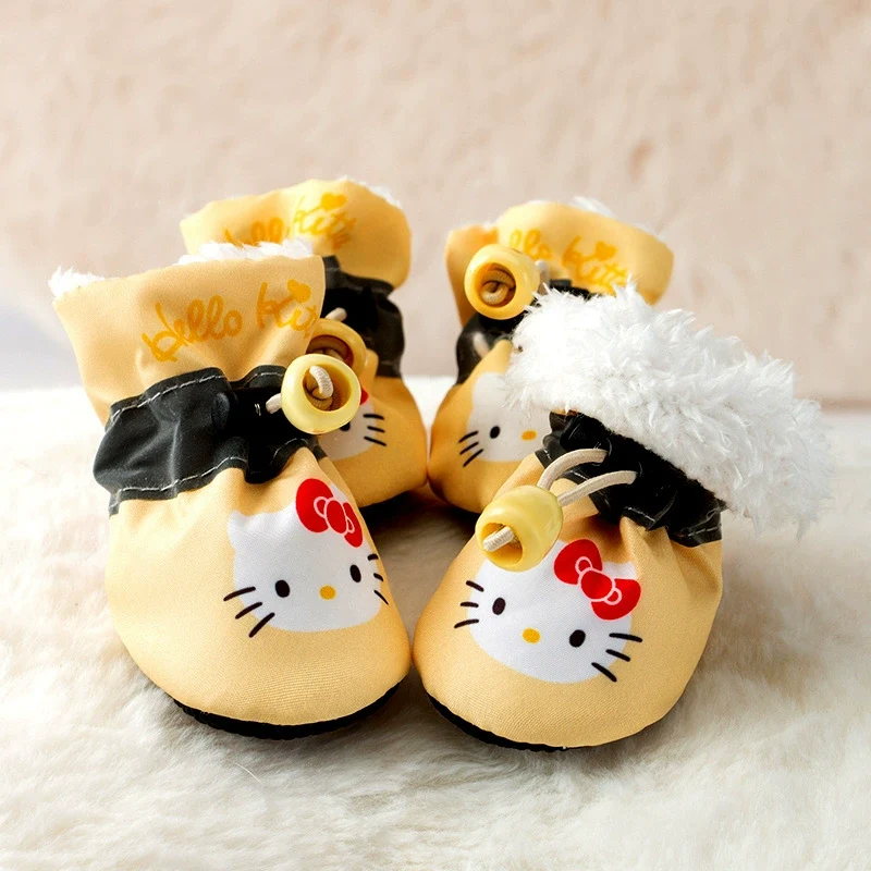 Dog Shoes Winter Small Size Dogs Corgi Pomeranian Teddy Can't Drop out Non-Slip Warm Cat Shoes Pet Supplies