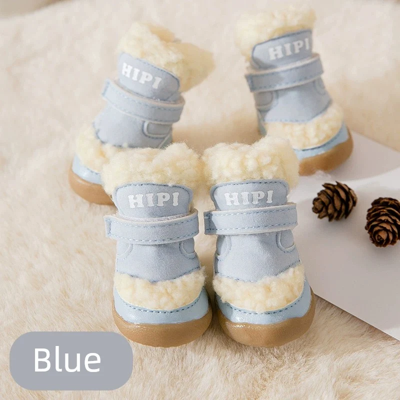 Dog Shoes Winter Small Size Dogs Corgi Pomeranian Teddy Can't Drop out Non-Slip Warm Cat Shoes Pet Supplies