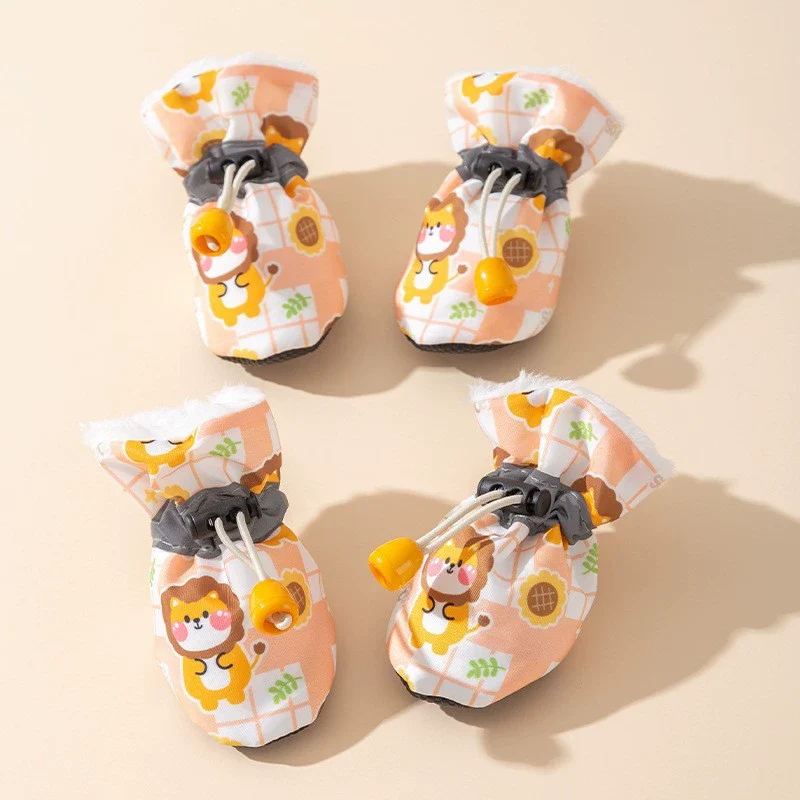 Dog Shoes Winter Small Size Dogs Corgi Pomeranian Teddy Can't Drop out Non-Slip Warm Cat Shoes Pet Supplies
