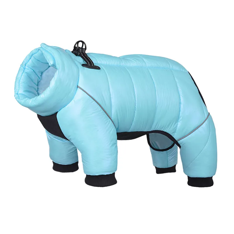Winter Dog Down Jacket Waterproof Dog Clothes for Small Dogs Build-in Collar Puppy Jumpsuit Reflective Pet Coat French Bulldog