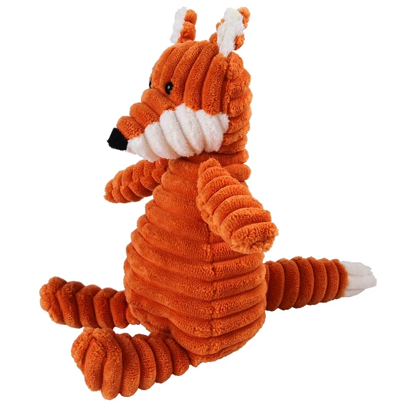 Dog Corduroy Toys Animal Shape Plush Squeaky Chew Bite Resistant Toy Pets Accessories Supplies for Small Large Dogs