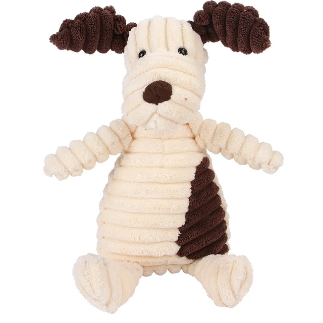 Dog Corduroy Toys Animal Shape Plush Squeaky Chew Bite Resistant Toy Pets Accessories Supplies for Small Large Dogs