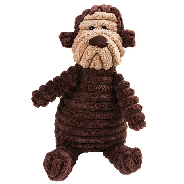 Dog Corduroy Toys Animal Shape Plush Squeaky Chew Bite Resistant Toy Pets Accessories Supplies for Small Large Dogs