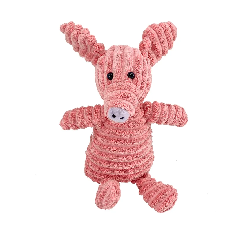 Dog Corduroy Toys Animal Shape Plush Squeaky Chew Bite Resistant Toy Pets Accessories Supplies for Small Large Dogs
