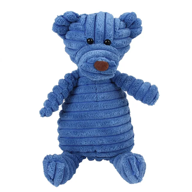 Dog Corduroy Toys Animal Shape Plush Squeaky Chew Bite Resistant Toy Pets Accessories Supplies for Small Large Dogs