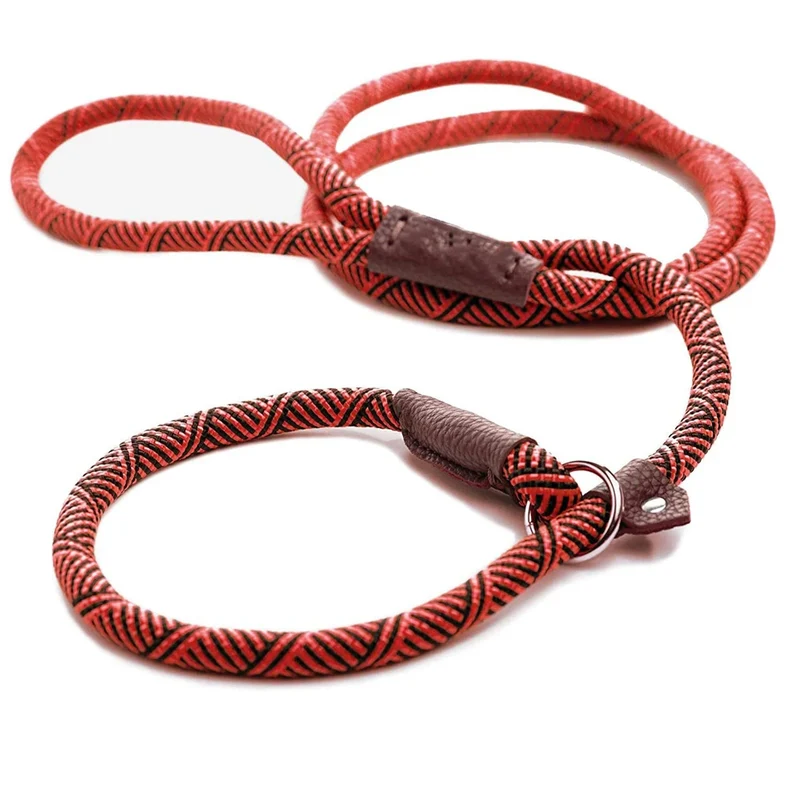 Strong Durable Dog Slip Rope Leash Adjustable Loop Collar Comfortable Leash Supports The Strongest Pulling Large Medium Dogs