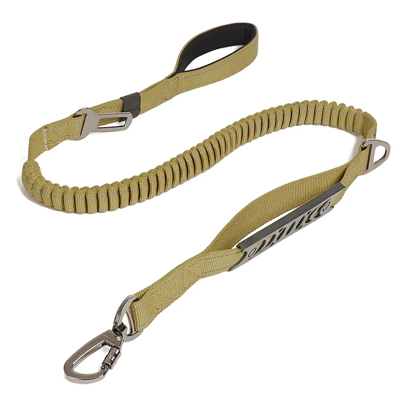 Nylon reflective multi-functional retractable dog leash with car safety buckle