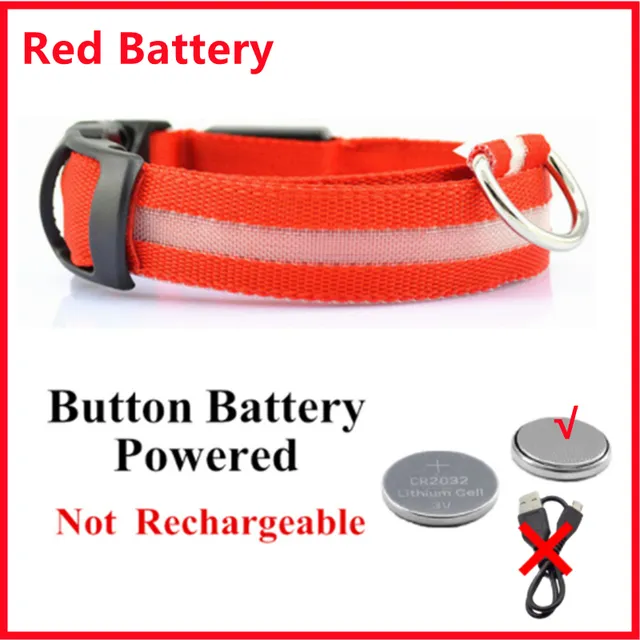 Led Dog Collar Light Anti-lost Collar For Dogs Puppies Night Luminous Supplies Pet Products Accessories USB Charging/Battery