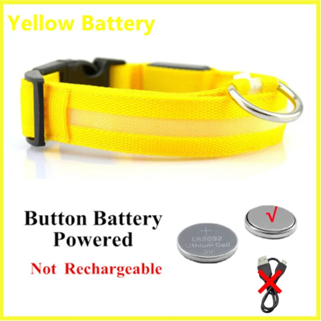 Led Dog Collar Light Anti-lost Collar For Dogs Puppies Night Luminous Supplies Pet Products Accessories USB Charging/Battery