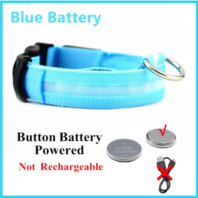 Led Dog Collar Light Anti-lost Collar For Dogs Puppies Night Luminous Supplies Pet Products Accessories USB Charging/Battery