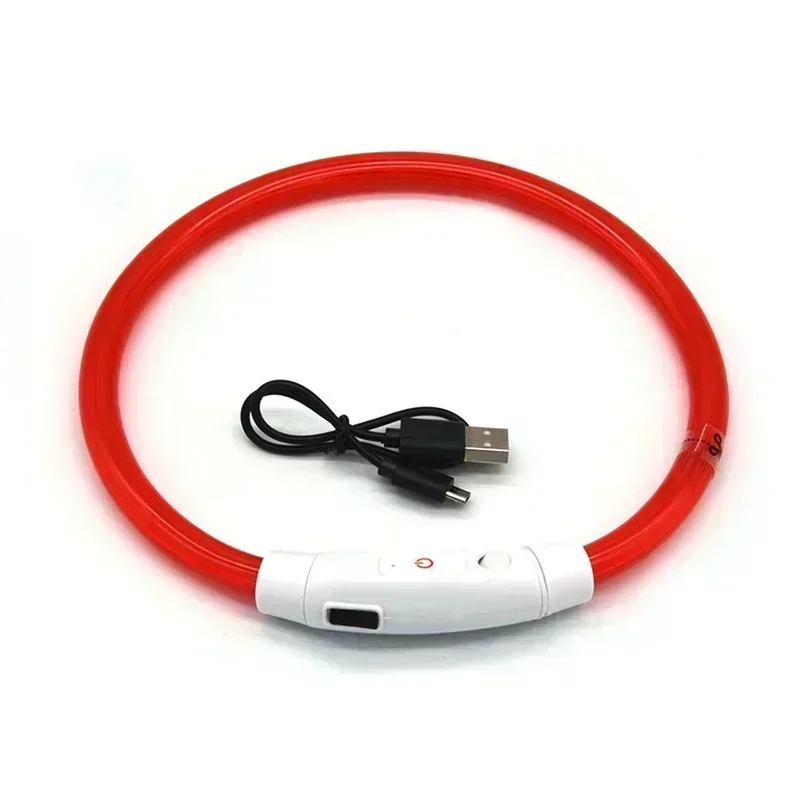 LED Pet Dog Collar Detachable Glowing Necklace Light Flashing USB Loss Prevention Anti-Lost Dogs Night Safety Luminous Products