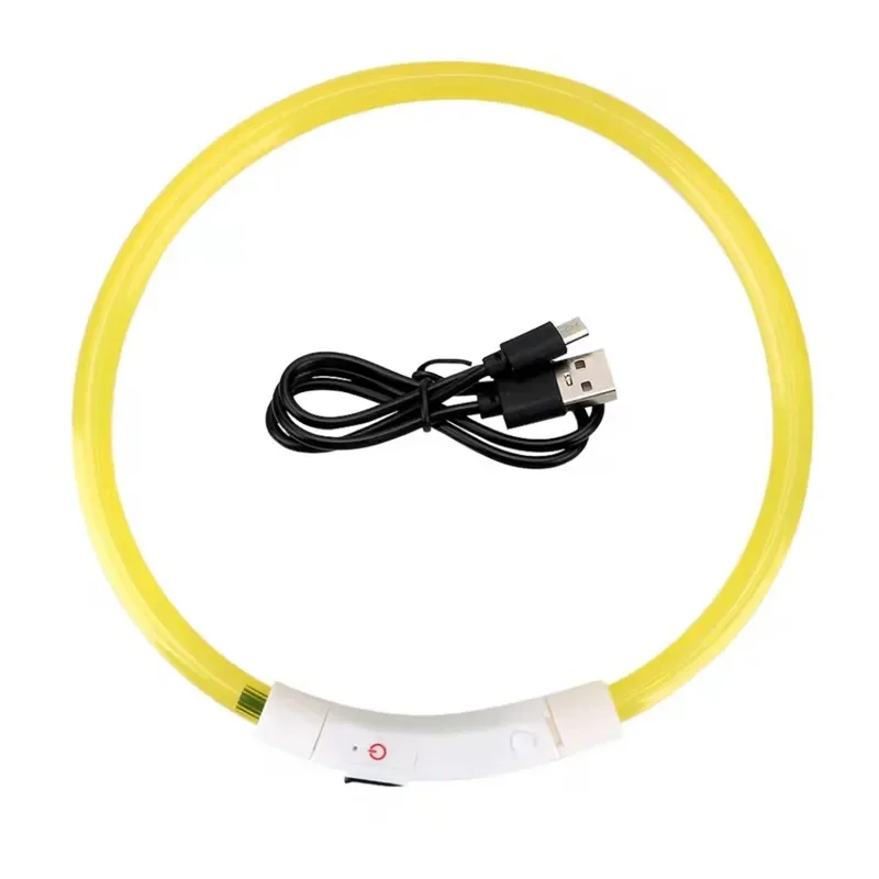 Led Light Dog Collar Detachable Glowing Usb Charging Luminous Leash For Pet Dogs Products Usb Charge Luminous Pet Accessories