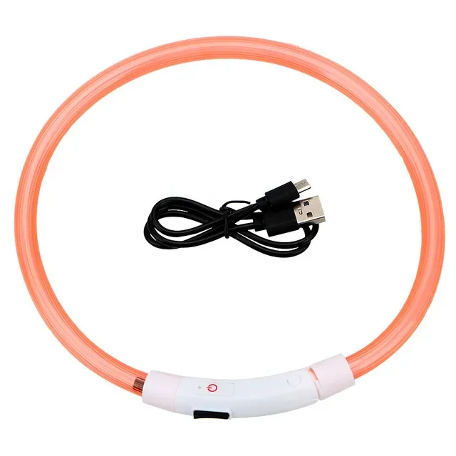 Led Light Dog Collar Detachable Glowing Usb Charging Luminous Leash For Pet Dogs Products Usb Charge Luminous Pet Accessories