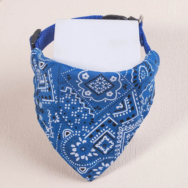 Adjustable Pet Puppy Cat Scarf Bandana Collar Neck Scarf For Small Dogs Kitten Saliva Towel PU Collar with Triangular Bandage