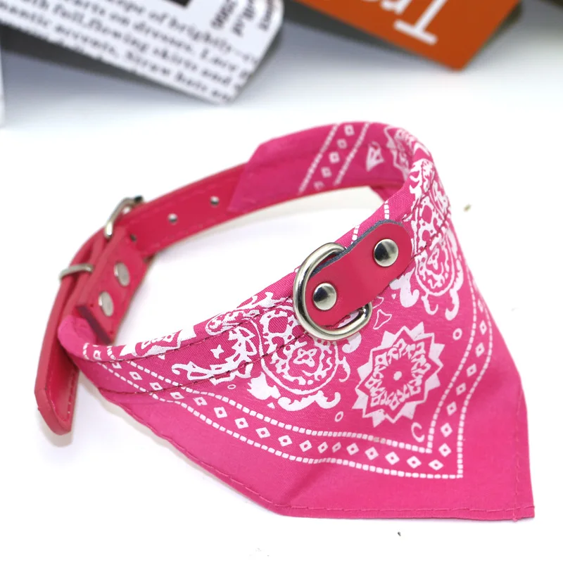 Classic Pet Cat Collar PU Leather Small Dog Scarf Adjustable Puppy Cats Neckerchief trigon Pet Collars Accessories cat necklace