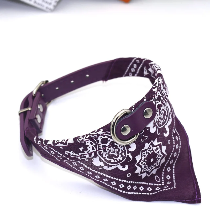 Classic Pet Cat Collar PU Leather Small Dog Scarf Adjustable Puppy Cats Neckerchief trigon Pet Collars Accessories cat necklace