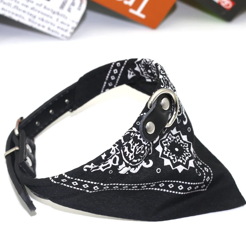 Classic Pet Cat Collar PU Leather Small Dog Scarf Adjustable Puppy Cats Neckerchief trigon Pet Collars Accessories cat necklace