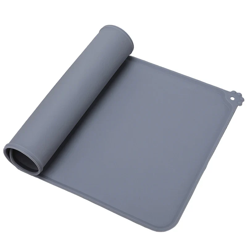 Dog Cat Bowl Food Mat with High Lips Silicone Non-Stick Waterproof Pet Food Feeding Pad Puppy Feeder Tray Water Cushion Placemat