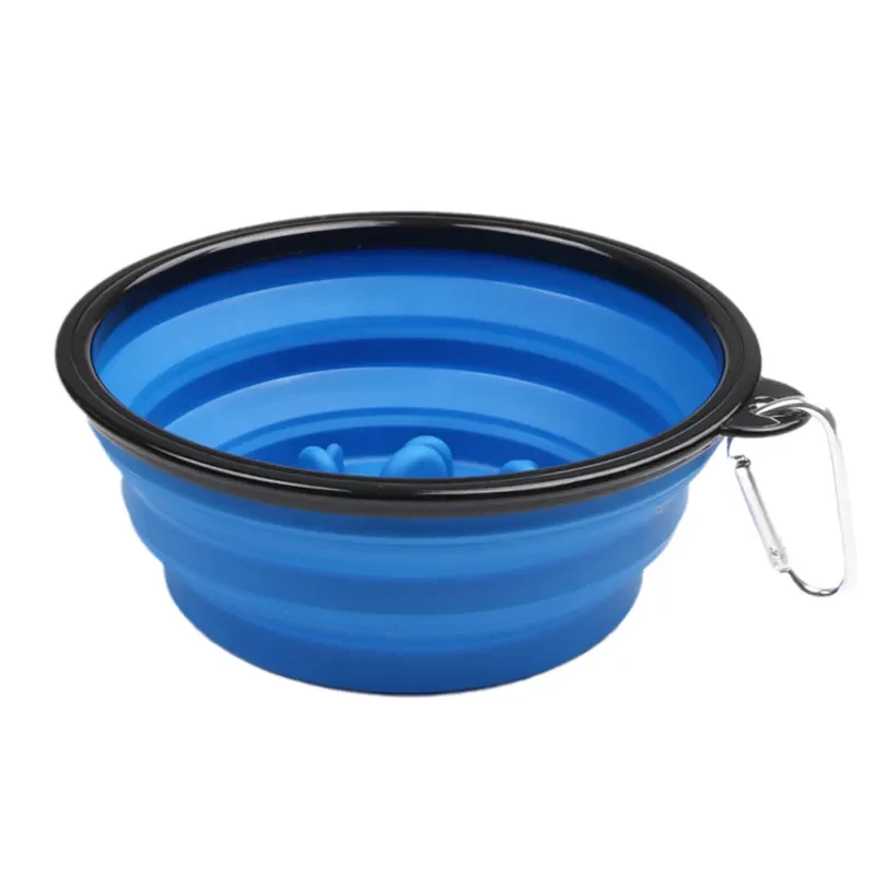 Slow Food Bowl Small Big Dog 1L Outdoor Travel Bowl for Dogs Flodable with Buckle Pet Feeder Puppy Dog Cat Bowls Pets Products