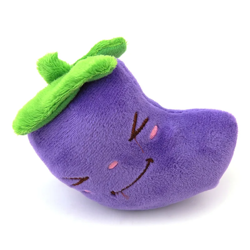 1PC Puppy Squeaky Plush Dog Chew Toys Small Dogs Plush Toy Vegetable Fruit Bone Soft Training Toy Pet Supplies