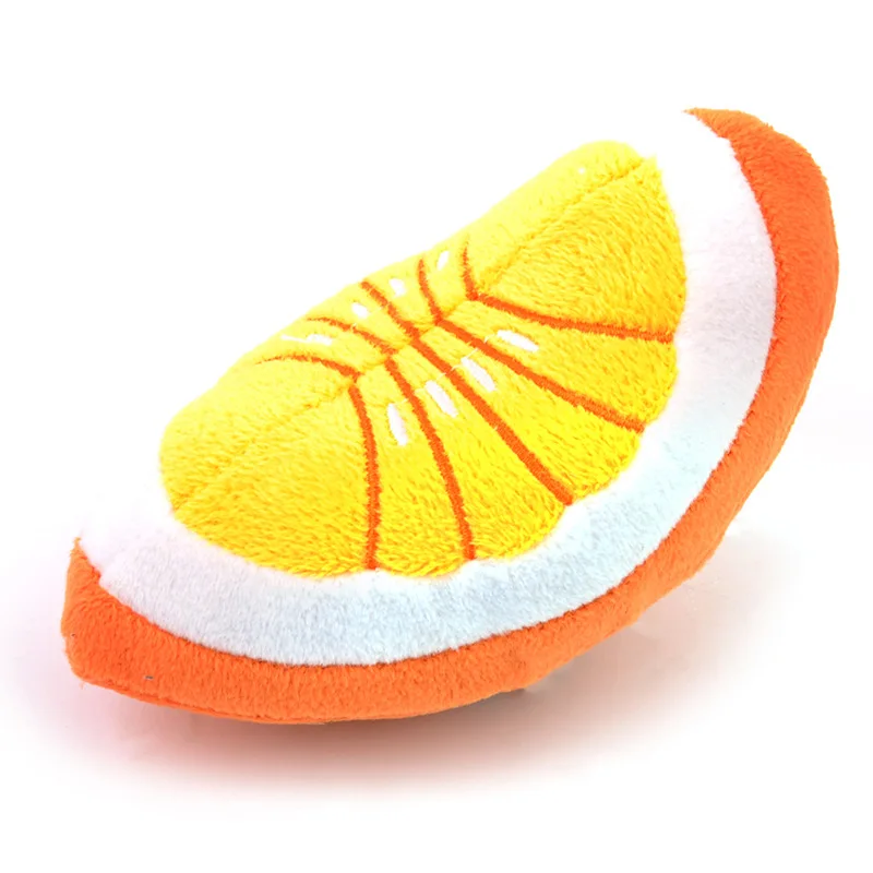 1PC Puppy Squeaky Plush Dog Chew Toys Small Dogs Plush Toy Vegetable Fruit Bone Soft Training Toy Pet Supplies
