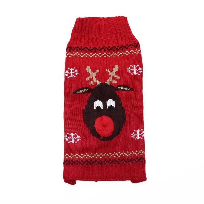 Warm Pet Clothes for Small Medium Dogs Winter Dog Sweater Christmas Pet Clothing Knitted Costume Coat Cartoon Striped Clothes