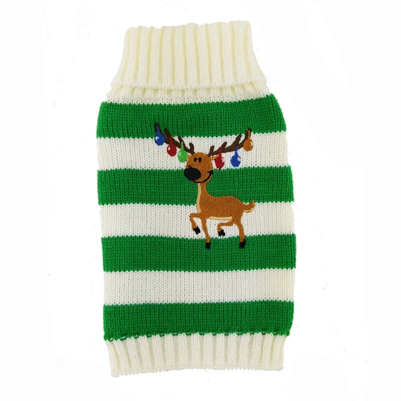 Warm Pet Clothes for Small Medium Dogs Winter Dog Sweater Christmas Pet Clothing Knitted Costume Coat Cartoon Striped Clothes
