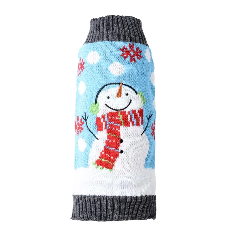 Warm Pet Clothes for Small Medium Dogs Winter Dog Sweater Christmas Pet Clothing Knitted Costume Coat Cartoon Striped Clothes