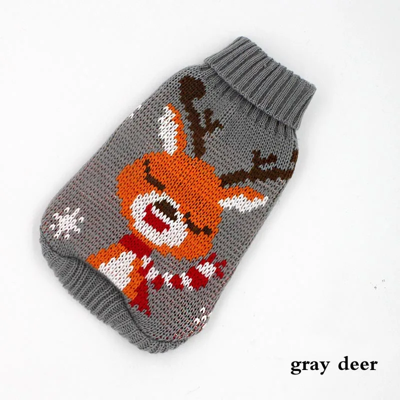Cartoon Puppy Dog Sweater Winter Warm Clothing for Small Dogs Christmas Costume Chihuahua Coat Knitting Crochet Cloth Jersey