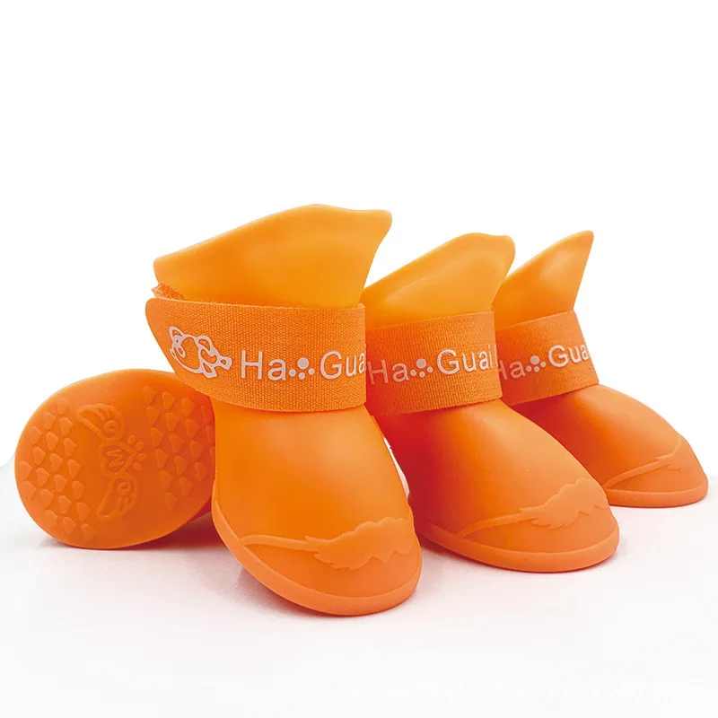 Pet rain shoes dog cat anti-slip rubber boot dogs cats foot cover puppy waterproof socks small medium dogs protect the paw
