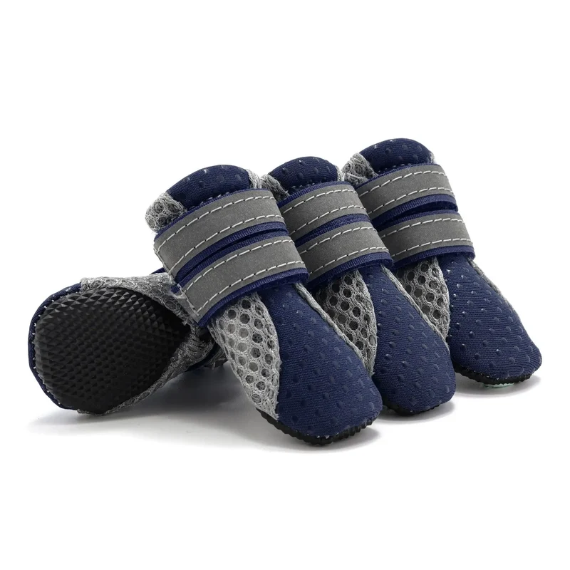 Breathable Pet Dog Shoes Waterproof Outdoor Walking Net Soft Summer Pet Shoes Night Safe Reflective Boots For Small Medium Dogs