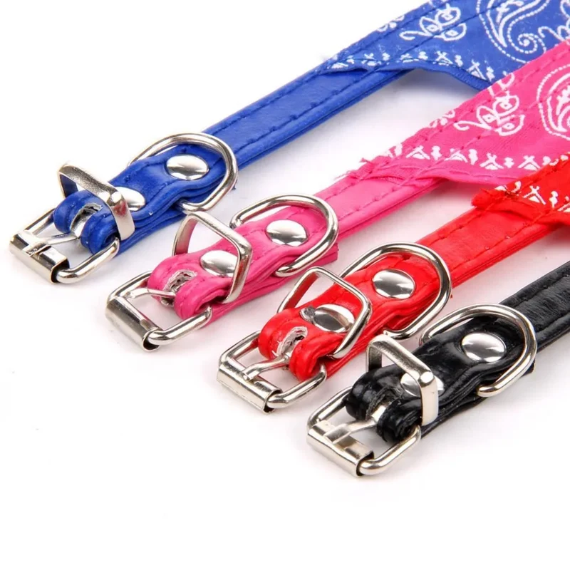 Cute Adjustable Small Dog Collars Puppy Pet Slobber Towel Outdoor Cat Collar Print Scarf Design Dog Collar Neckerchief