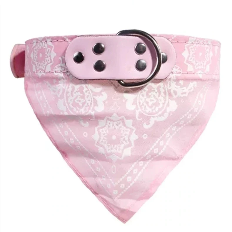Cute Adjustable Small Dog Collars Puppy Pet Slobber Towel Outdoor Cat Collar Print Scarf Design Dog Collar Neckerchief