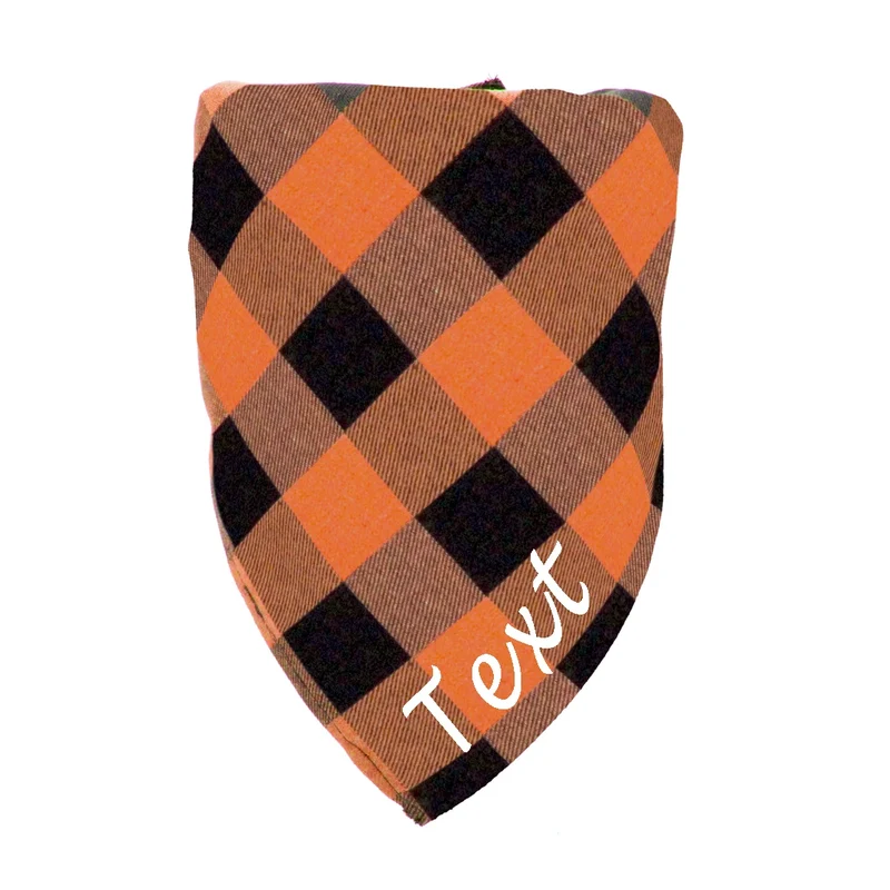 Personalized Name ID Pet Bandanas for Dog Cat Plaid Triangular Bib Scarf Collar Pet Items Puppy Accessories