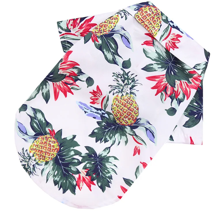 Summer Dog Clothes Cool Beach Hawaiian Style Dog Cat Shirt Short Sleeve Coconut Tree Printing 2023 New Fashion Gift For Pet