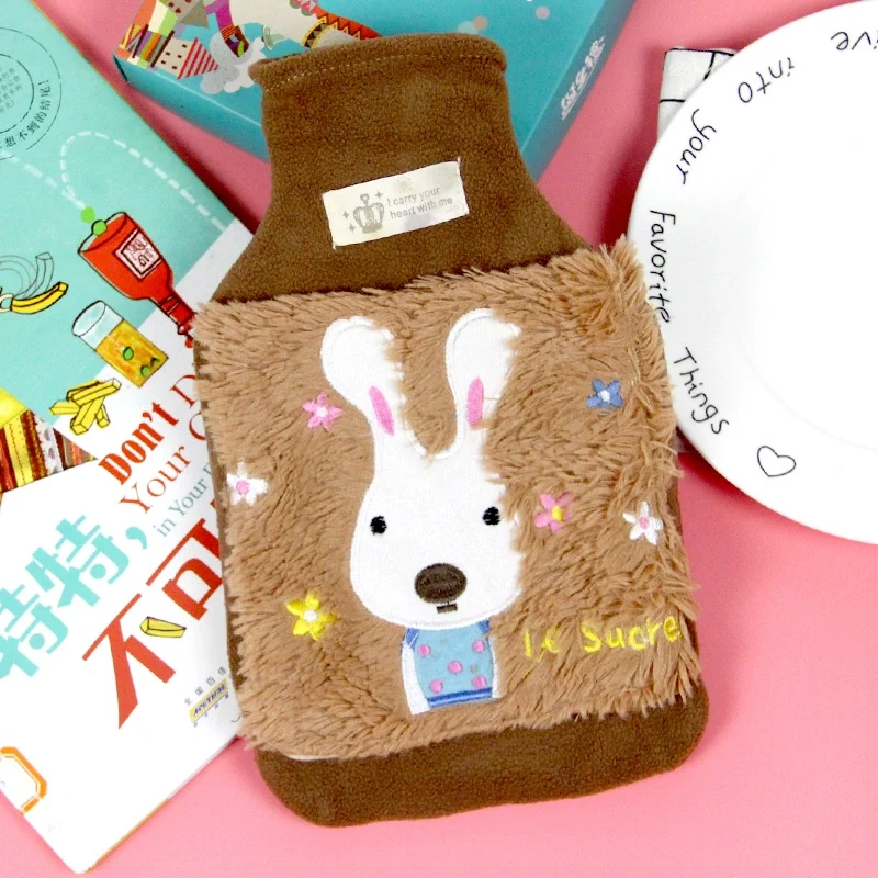 Ding Hot Water Bottle Cover Wool Cover Velvet Cloth Cover Cartoon Phone Case Two-Side Hand Putting Hot Water Bottle Cover Is a Hot Water Bottle Cover