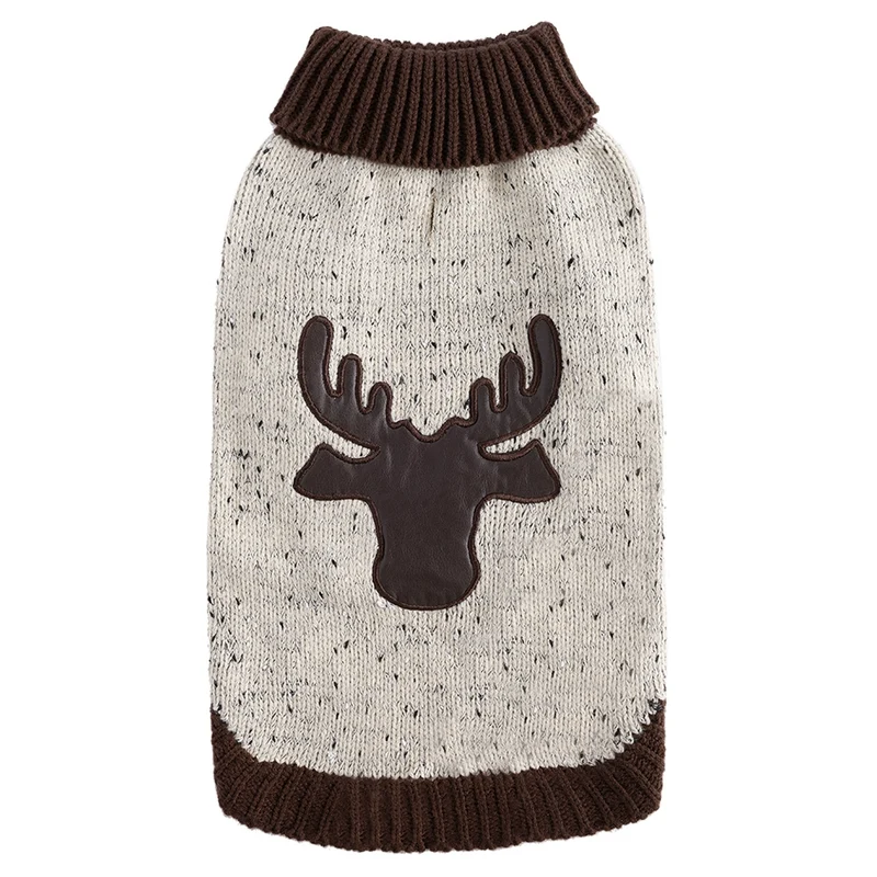 Pet Casual Sweater Christmas Elk Sweater Dog Sweater Small and Medium-Sized Dogs Autumn and Winter Warm Anti-Lint