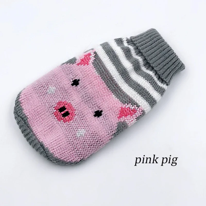 Warm Pet Clothes for Small Medium Dogs Winter Christmas Dogs Sweater Pet Clothing Knitting Costume Coat Cartoon Print Clothes