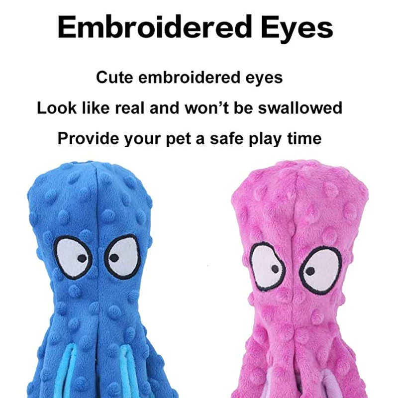 Cartoon Octopus Plush Dog Toys Resistance To Bite Squeaky Sound Pet Puppy Toy For Cleaning Teeth Small Dogs Chew Supplies Yorkie