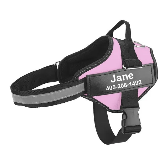 Dog Harness Adjustable Pet Vest Reflective Breathable Outdoor Walking Dog Supplies for Small Large Dogs No customization